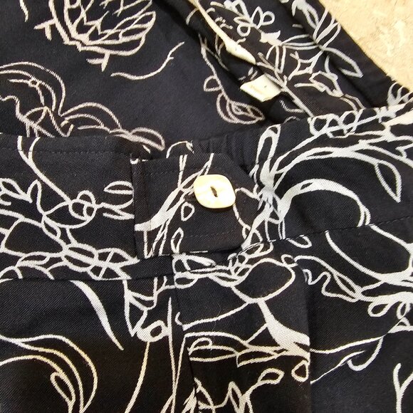 Women's Soft Surroundings Black White A-Line Maxi Skirt Flowy Lightweight Size L - Picture 5 of 6